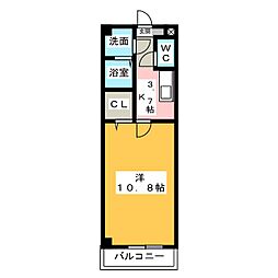 アビタシオン5 1Kの間取図画像