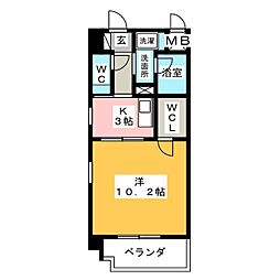 ソフィア・八田 1DKの間取図画像