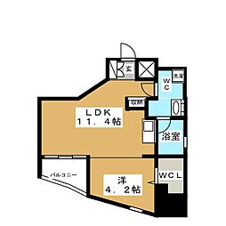 シャトー&ホテル名駅南2nd 1LDKの間取図画像