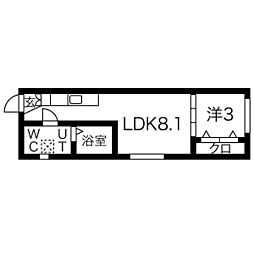 ＣＥＬＥＮＥＳＴ名駅西 2階1LDKの間取り