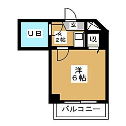 Y,Mニューピーナツ 1Kの間取図画像
