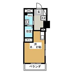 パークアクシス名駅南 ワンルームの間取図画像