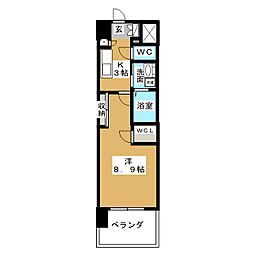 グランドソレイユ名駅 1Kの間取図画像