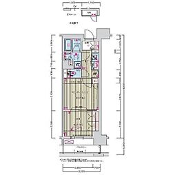 プレサンス名駅南ブリエ 2Kの間取図画像
