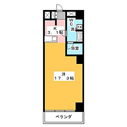 スクエア名駅南 1DKの間取図画像