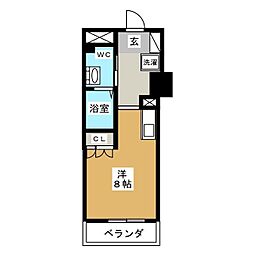 パークアクシス名駅南 ワンルームの間取図画像