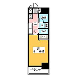 セレニティー名駅 1Kの間取図画像