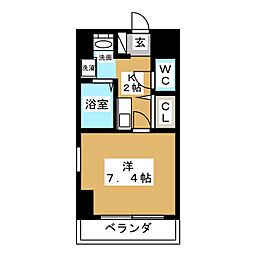 ハイツ上更 1Kの間取図画像