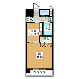 サザン名駅イースト 1DKの間取図画像