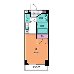 プレディアスタイル白川公園 1Kの間取図画像