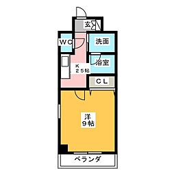 ラクラス浅間町 1Kの間取図画像