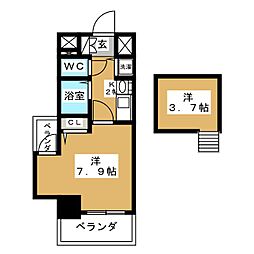 プレサンス名古屋駅前アクシス 1Kの間取図画像