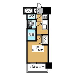 プレサンス名古屋ステーションサティナ 1Kの間取図画像