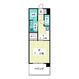 アデグランツ大須 1Kの間取図画像