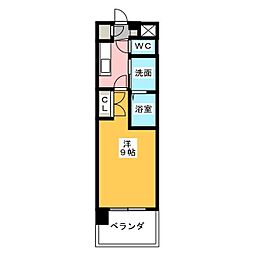 パルティール浅間町 1Kの間取図画像