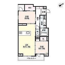 極稀(ごくまれ) 2LDKの間取図画像
