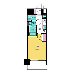 プレサンス伏見アーバンベース 1Kの間取図画像