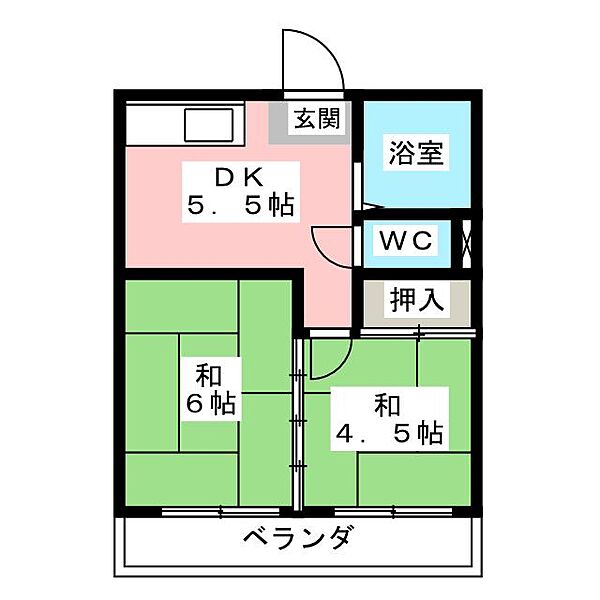 メゾンTAMAMI ｜愛知県名古屋市中村区森田町１丁目(賃貸アパート2DK・1階・33.00㎡)の写真 その2