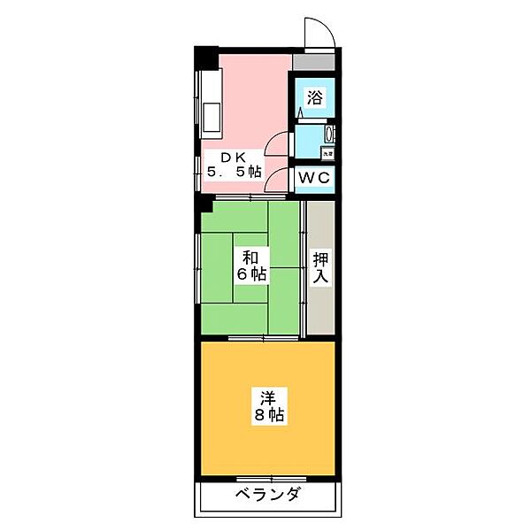 ハイツヒダカ ｜愛知県名古屋市中村区高道町５丁目(賃貸マンション2DK・4階・40.00㎡)の写真 その2