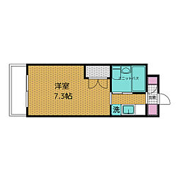 リッシュ・ラフォーレ 4階1Kの間取り