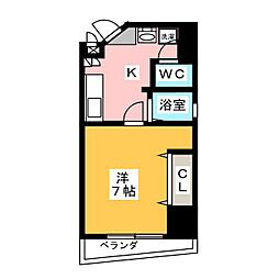 クラシア本陣 10階1Kの間取り