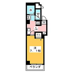 フォーヴル中島 1Kの間取図画像