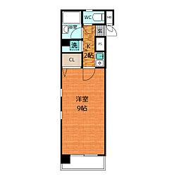 キャッスルミニ長筬 1Kの間取図画像