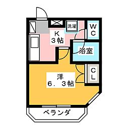 本陣通ビル ワンルームの間取図画像
