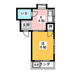 太國レジデンス 1Kの間取図画像