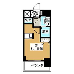 ライジングコート名古屋駅南 1Kの間取図画像
