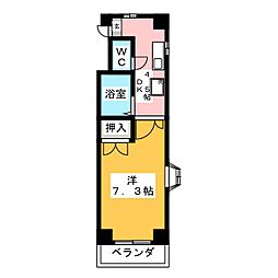 フローラル二瀬 1DKの間取図画像
