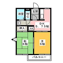 メルヴェーユ 2DKの間取図画像