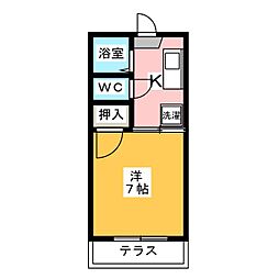 メゾン黒川 1Kの間取図画像