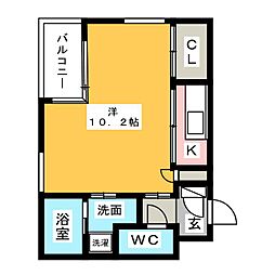 SPACECUBEHONJIN 1Kの間取図画像