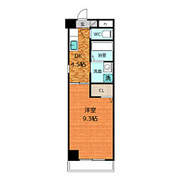 オアゾ名西 1DKの間取図画像