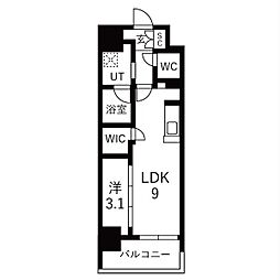 メイクスアート名駅WEST 1LDKの間取図画像