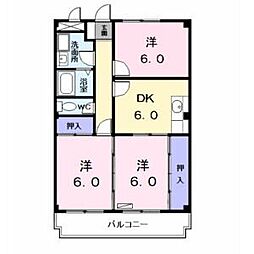 シャトレ純 3DKの間取図画像