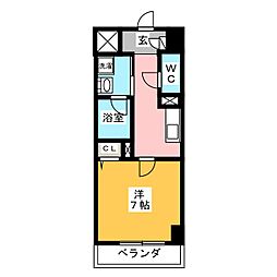 ヴェルドミール 1Kの間取図画像