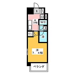 CITYSPIRE名古屋本陣 1Kの間取図画像