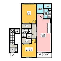 セレクト 2LDKの間取図画像