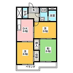 オリオンハイツ 3DKの間取図画像