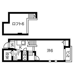 フルーツデール本陣 1Kの間取図画像