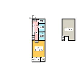NAGOMI ワンルームの間取図画像