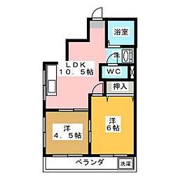 第一Uコーポ 2LDKの間取図画像