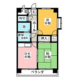 アクシスコート 2DKの間取図画像