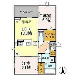 D-Stella 2LDKの間取図画像