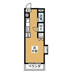 小松マンションＹＯＳＨＩＤＡ 2階ワンルームの間取り