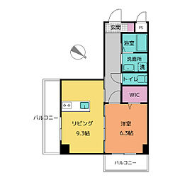 グランドールｆ 3階1LDKの間取り