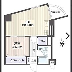 シャトレ北山 1LDKの間取図画像