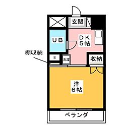 ハイツヤマギワ 1階1Kの間取り